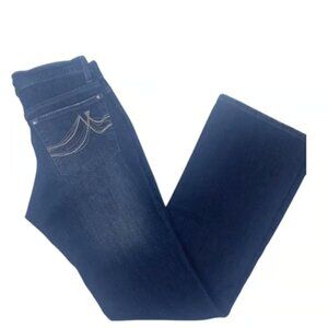 DKNY Womens Jeans Straight Leg Blue Denim Dark Wash Low Rise Juniors 7